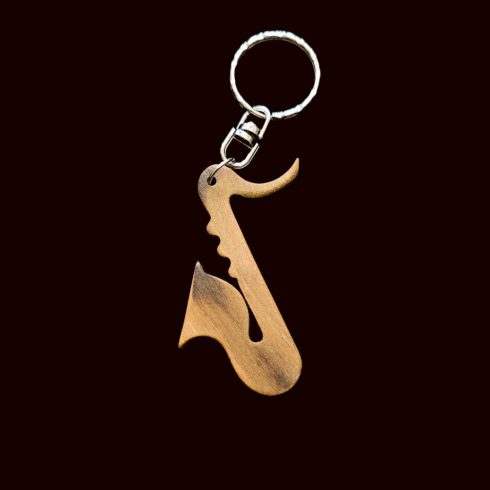 Szaxofon formájú kulcstartó 